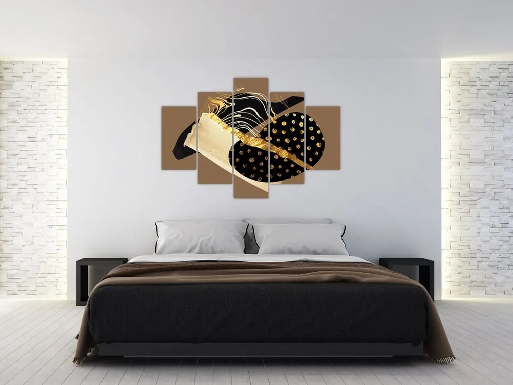 Obraz - Abstrakcia golden brown N⁰1 (150x105 cm)
