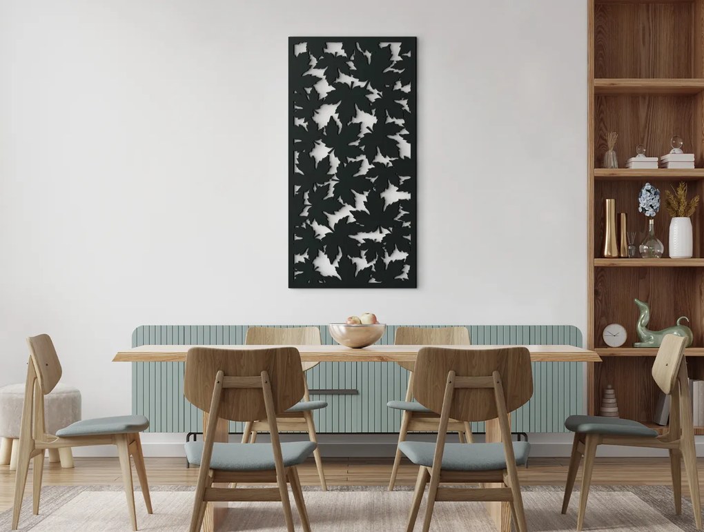 drevko Drevený obraz Javorové listy Rozmer obrazu: 44,5 x 22,5 cm, Farba dekorácie: Čierna