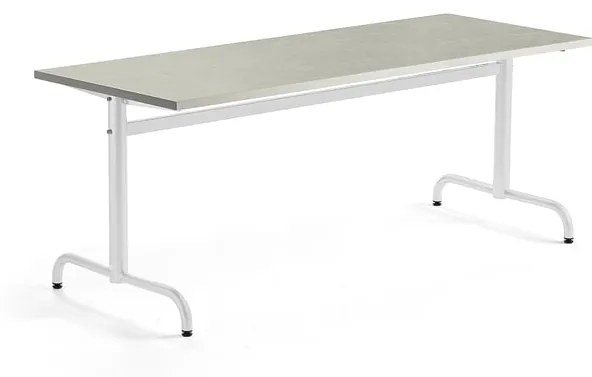 Stôl PLURAL, 1800x700x720 mm, linoleum - šedá, biela
