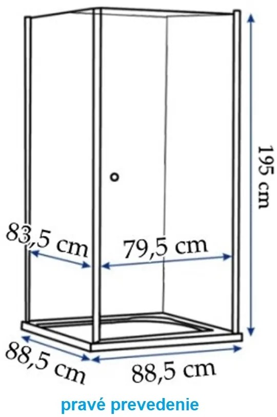 REA MAXIM sprchový kút 90/90/195 pravé prevedenie