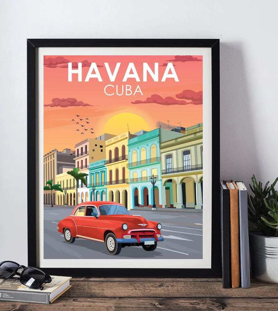 Poster Havana - Poster 50x70cm + čierny rám (71,8€)
