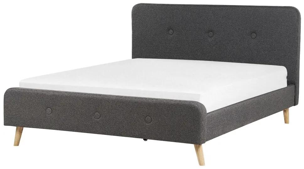 Čalúnená posteľ 160 x 200 cm sivá RENNES II Beliani