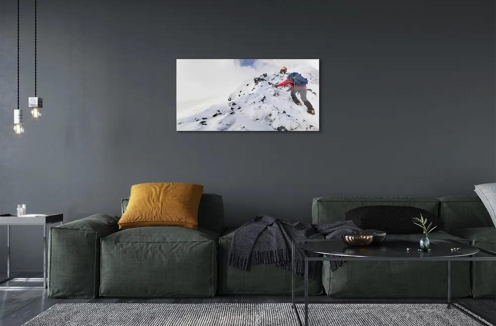 Obraz na skle horolezectvo 140x70 cm