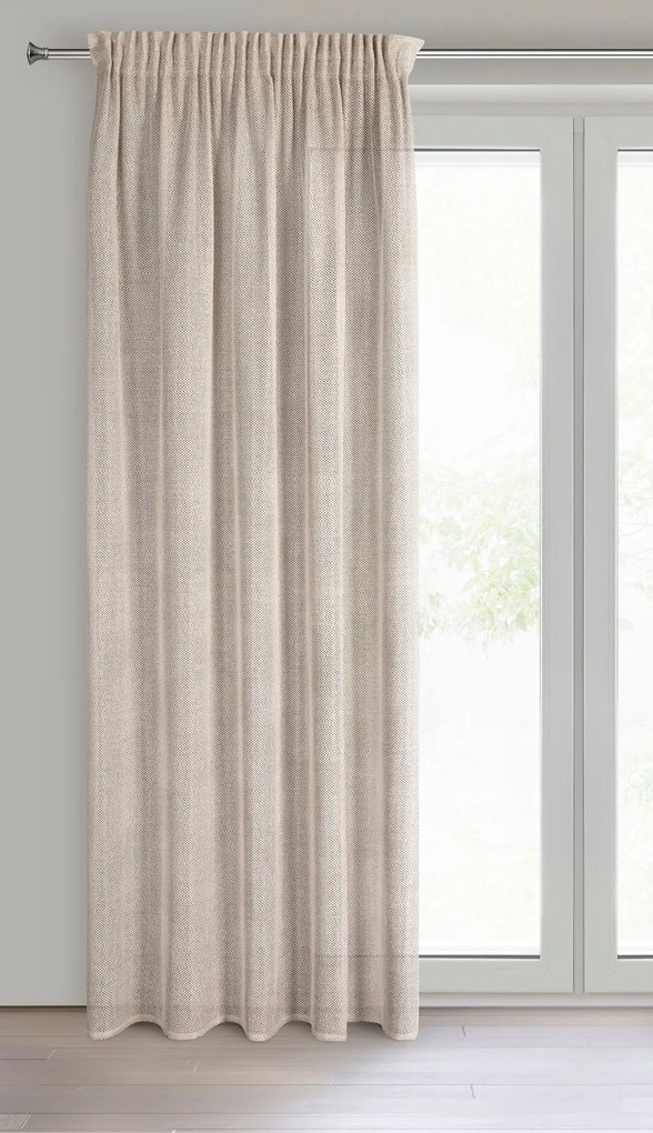 ZÁVES NA PÁSKE ALEKSA 140X270 CM BÉŽOVÁ