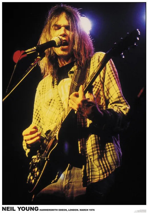 Plagát, Obraz - Neil Young - Hammersmith Oden London 1976, (59.4 x 84 cm)