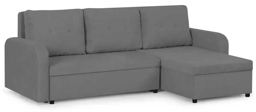 Rohová sedacia súprava s funkciou spania TOKYO Sivá