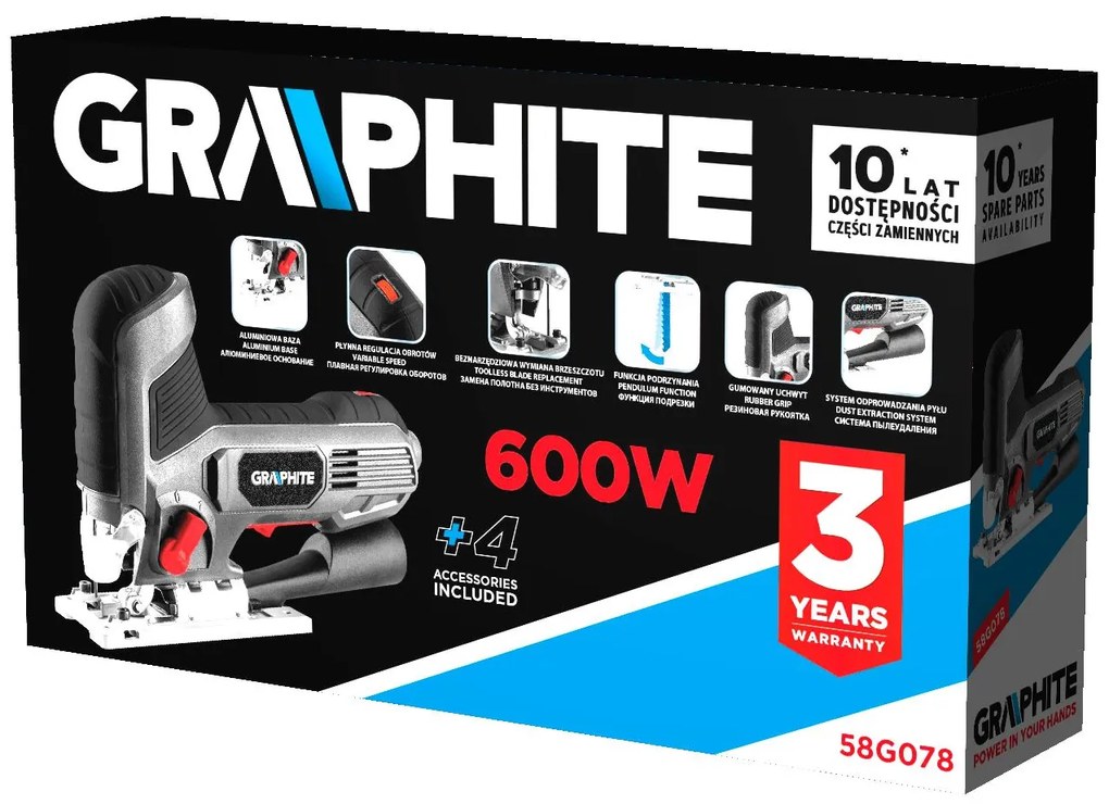 Priamočiara píla 600W GRAPHITE | 58G078