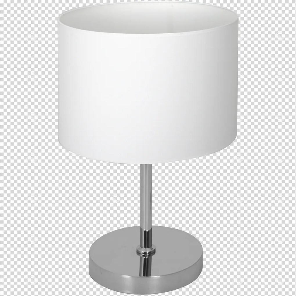 Stolná lampa Casino, 1x biele textilné tienidlo, ch