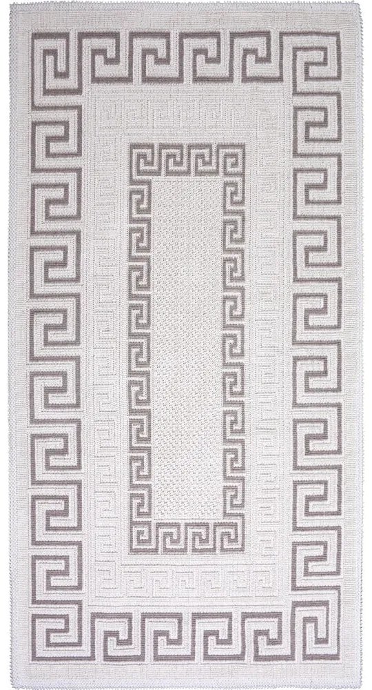 Sivo-béžový bavlnený koberec Vitaus Versace, 80 × 200 cm