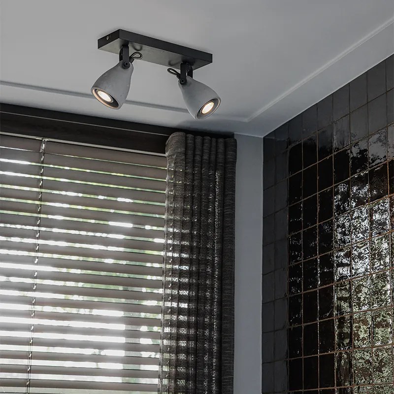 Priemyselné bodové svetlo sivá betón 2-svetlo - Creto