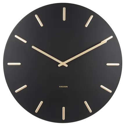 Luxusné nástenné hodiny Karlsson Charm KA5716BK – Čierno-zlaté (45 cm)