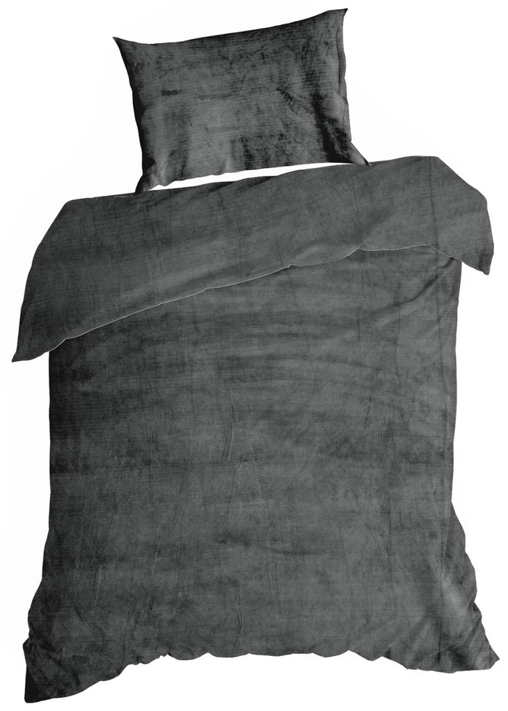 FLEECOVÉ OBLIEČKY FLANO2 200X220 CM, 2 KS 70X80 CM SIVÉ