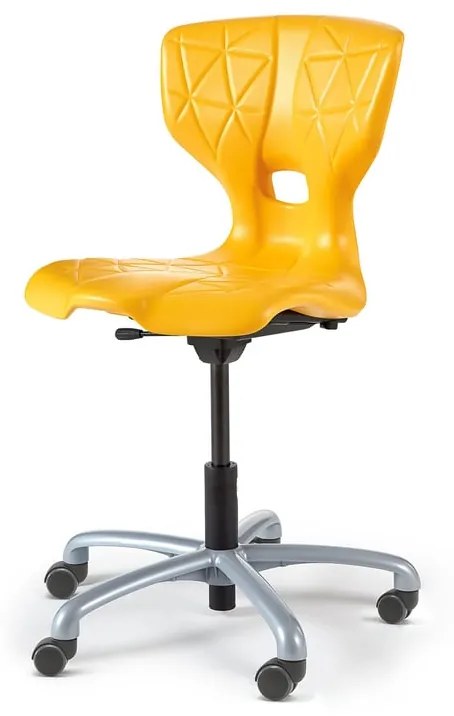 Školská stolička ALDA V, s kolieskami, žltá