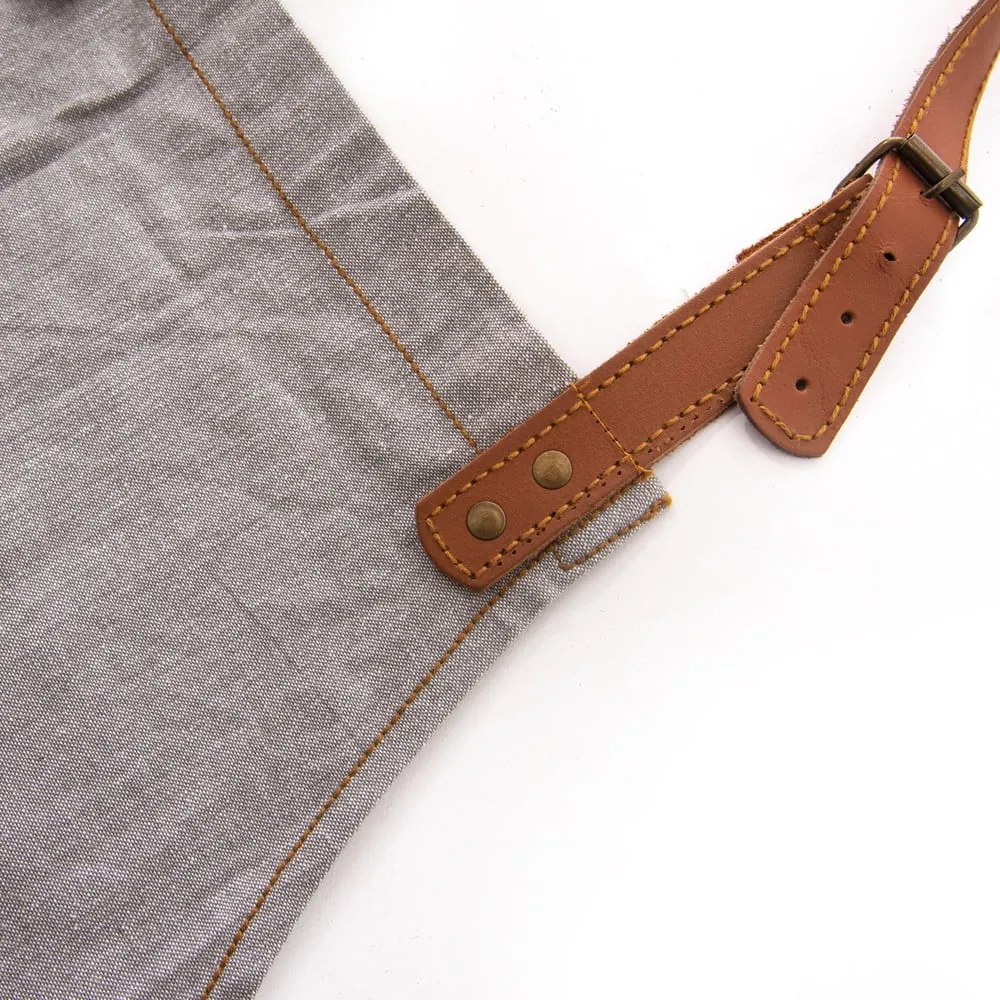 Bavlneno-kožená zástera Denim - Orion