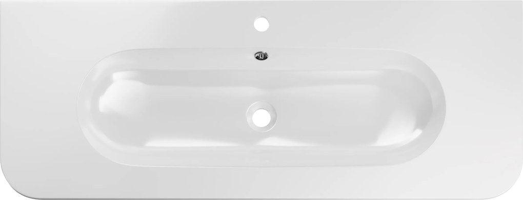 Comad Nábytkové umývadlo z konglomerátu PURE WHITE GLOSS, 120x46 cm, biela lesklá