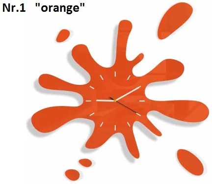 Moderné nástenné hodiny v tvare machule oranžová
