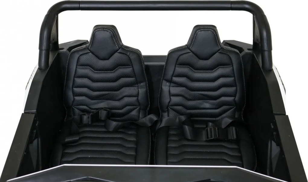 Ramiz Silná pretekárska štvorkolka pre 2 deti Biela + Bezkartáčový motor + Nafukovacie kolesá + LED zvuk