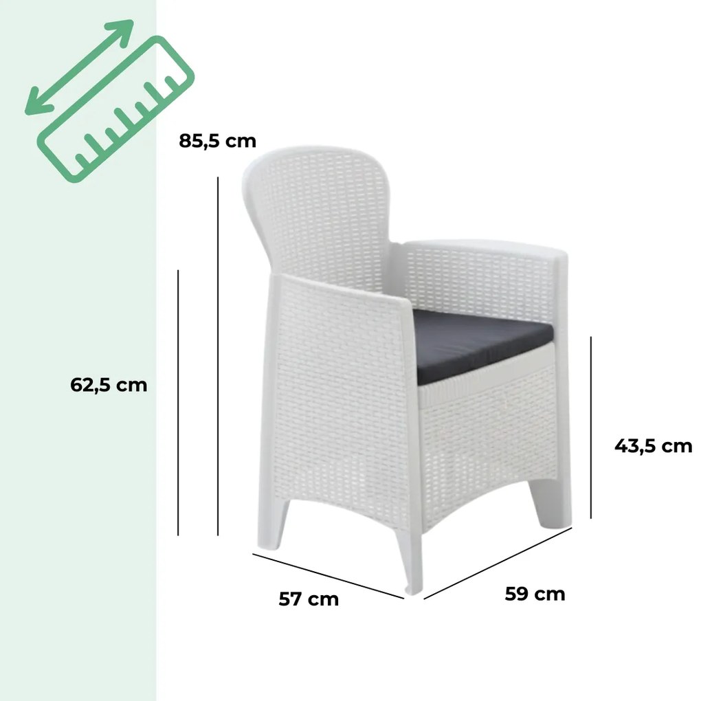 Záhradný set TREE, 3-dielny, biela I.P.A.E-Progarden