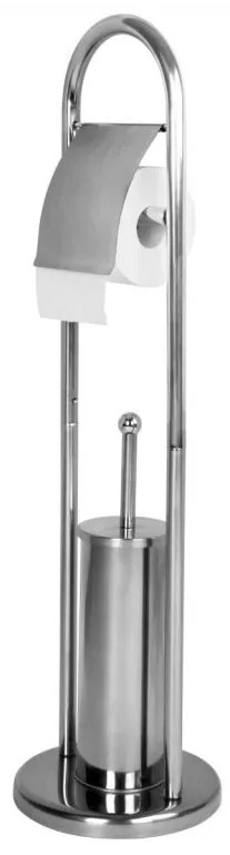 AQUAMARIN Stojanová WC súprava 81 x 22 x 22 cm, strieborná