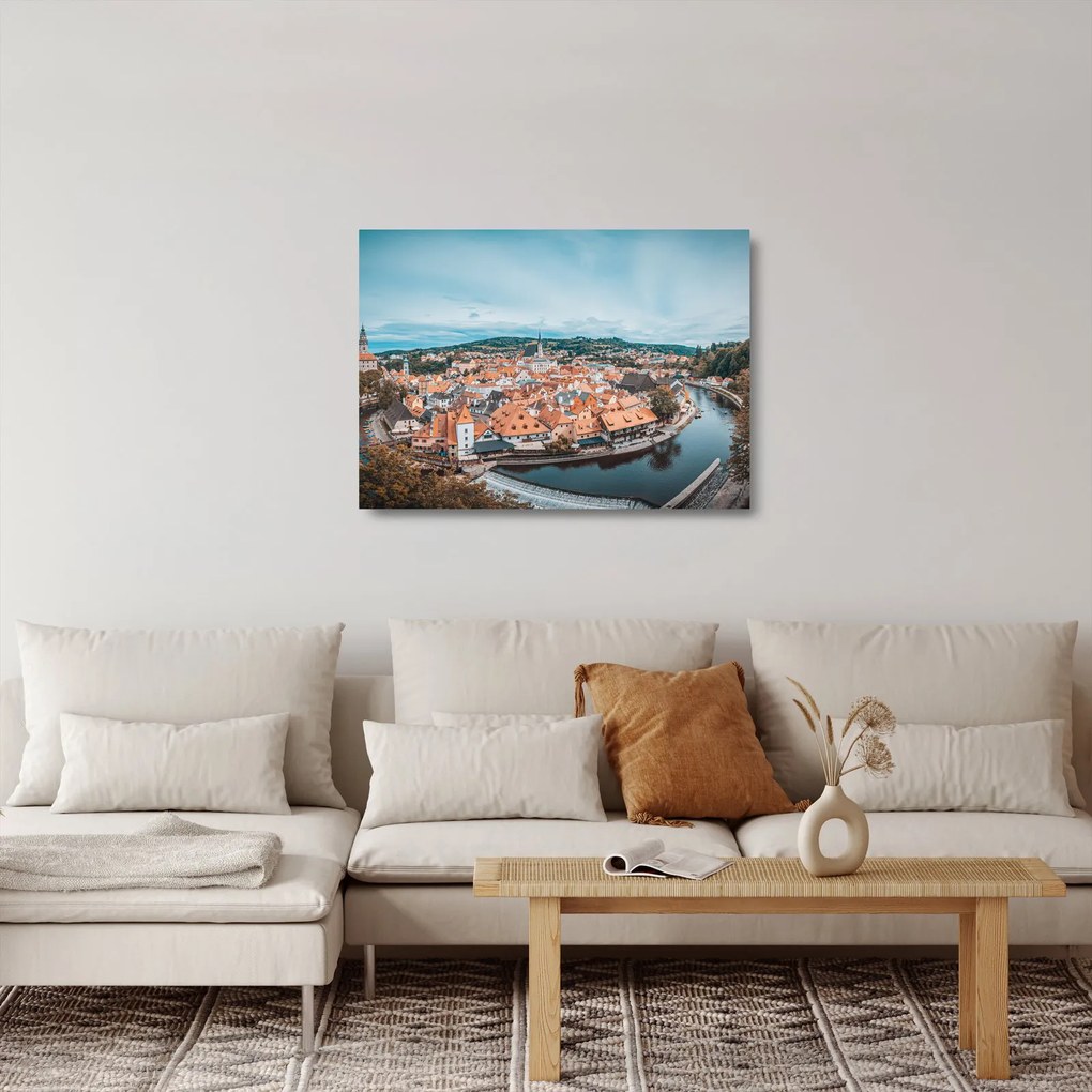 Sklenený obraz - Český Krumlov (70x50 cm)
