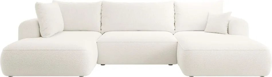 Rohová sedacia súprava v tvare U Olivo U (L) (krémová čierna)