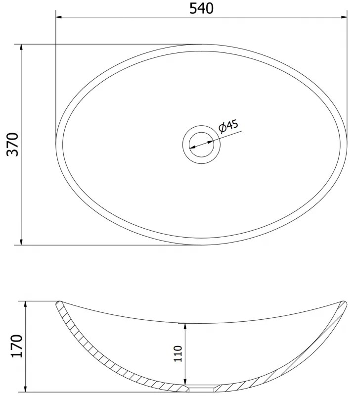 Mexen Sonia, sklenené umývadlo na dosku 54 x 37 x 17 cm, zlatá, 24145450