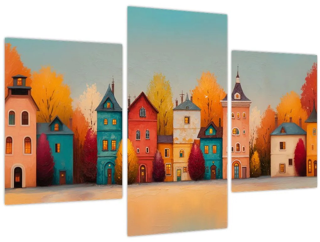 Obraz - Jesenná dedina (90x60 cm)