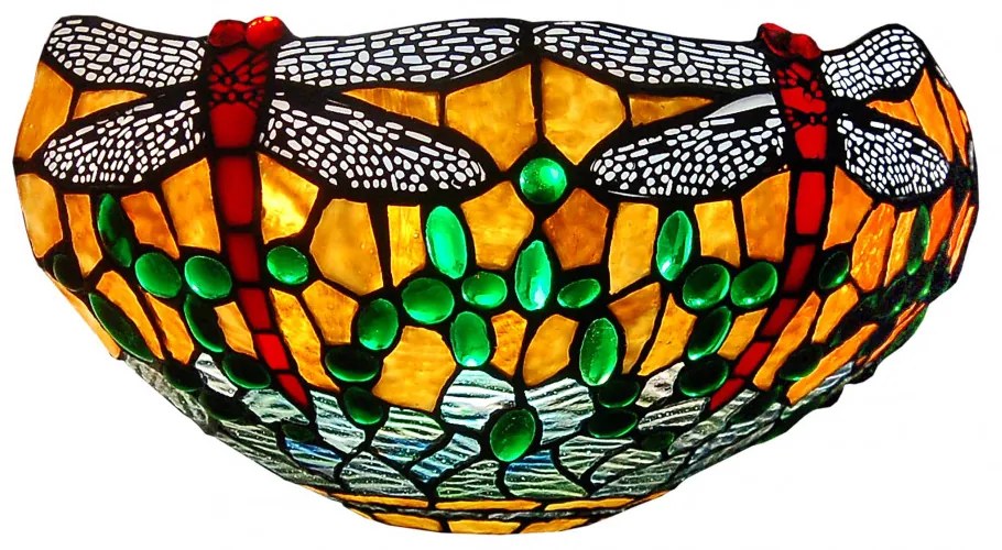 Kolekcia Tiffany lampy vzor DRAGONFLY GREEN