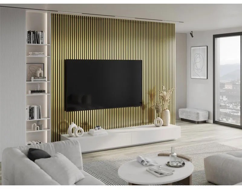 Mexen Lam-F, akustické stenové lamely 275 × 31,5 cm, filc 6 mm, zlatá, S105-275317-2812-057