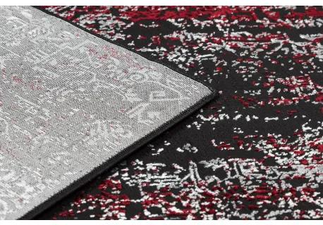 Moderný koberec VINCI 1524 Ornament vintage - Štrukturálny Anthrazit / Červená Veľkosť: 140x190 cm
