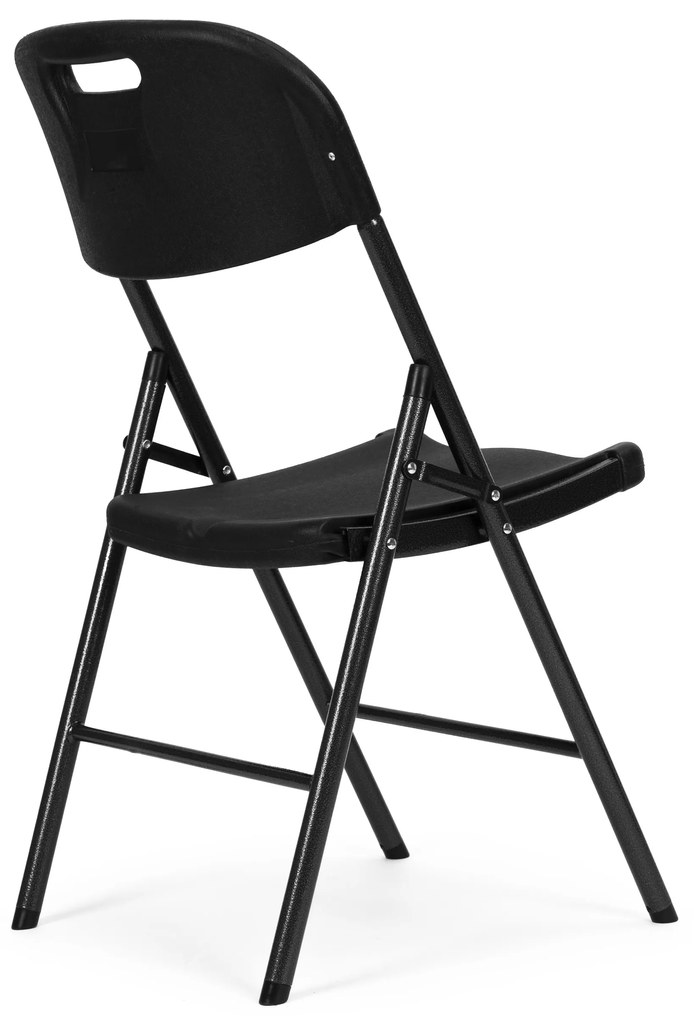 Sada 4 skladacích stoličiek,HDPE čierne ModernHome