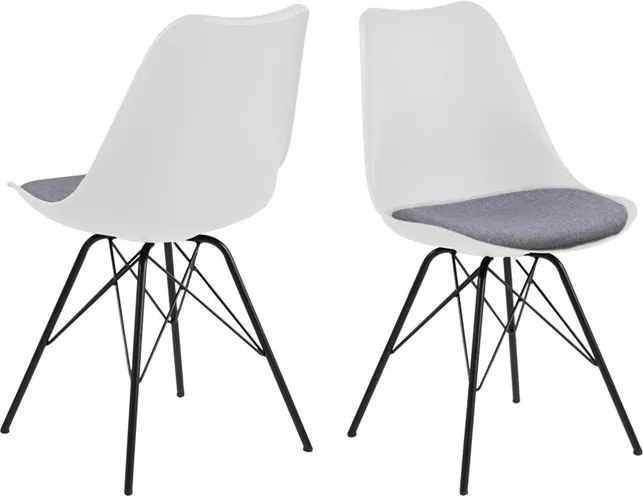 Dizajnová stolička Nasia, bielo sivé