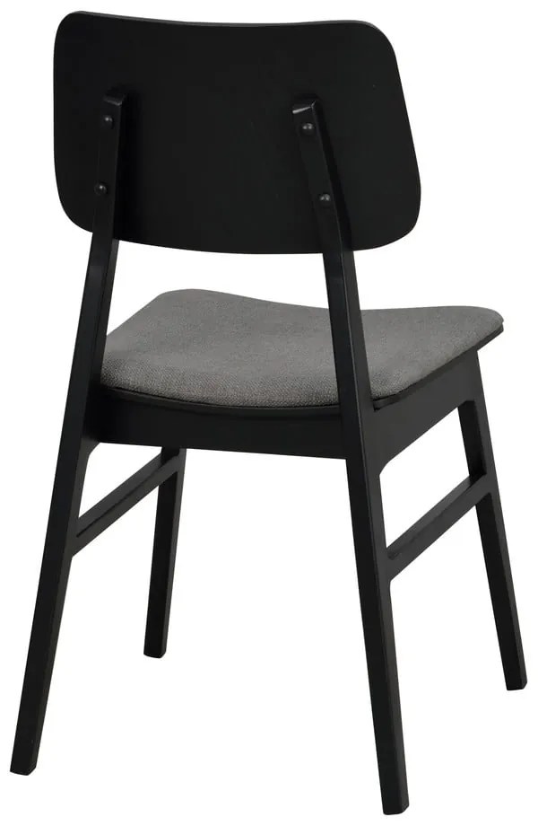 Čierna jedálenská stolička s tmavosivým sedákom Rowico Nagano