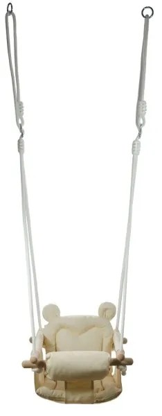 2Kids Toys - Detská textilná hojdačka krémová/buk