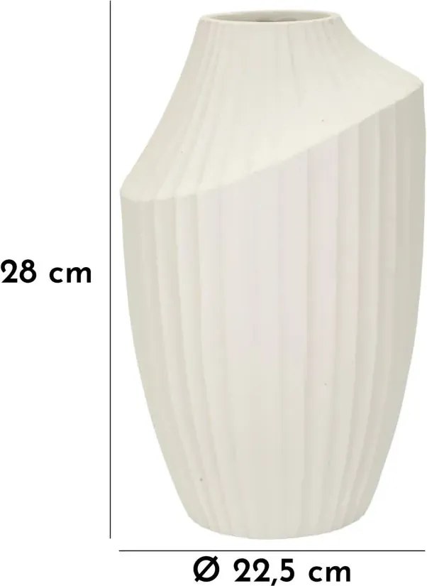 Váza Ice Jar 38 cm krémová