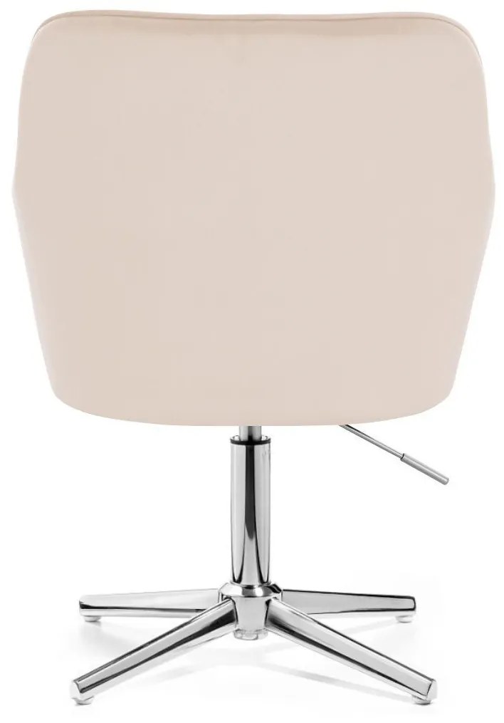 LuxuryForm DESIGN Kreslo AMALFI VELUR na striebornom kríži - krémové