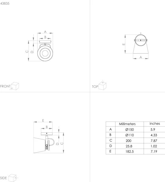 Eglo 43835 - Nástenné bodové svietidlo TWICKEN 1xE27/28W/230V