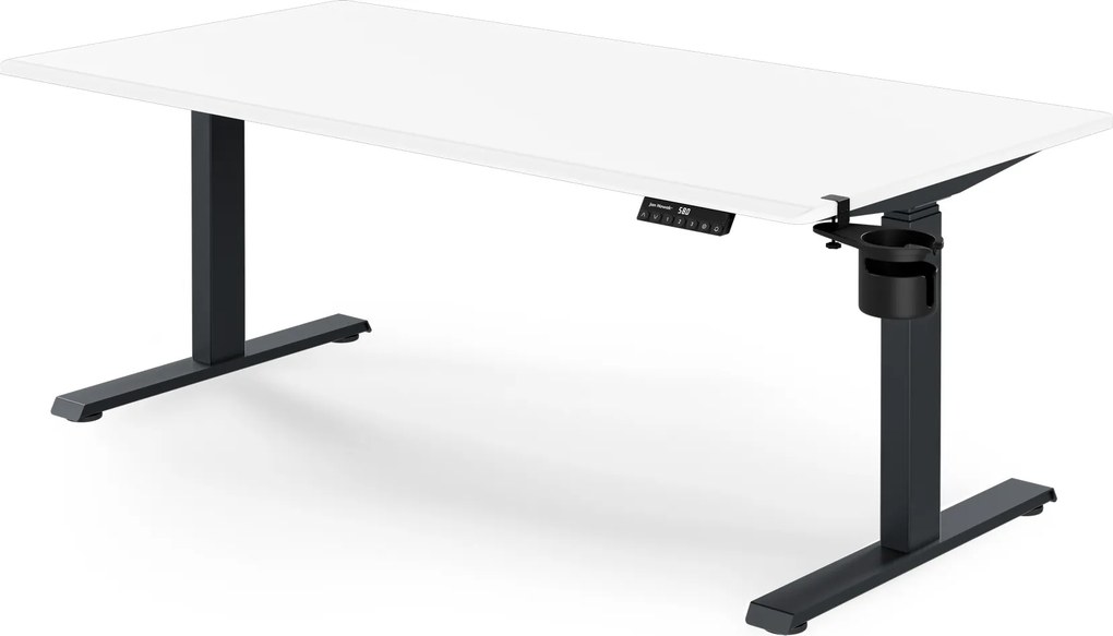 Elektrický stôl s nastavením výšky ergonomický antracitovo-bieli, 1600x800 mm: ARIA