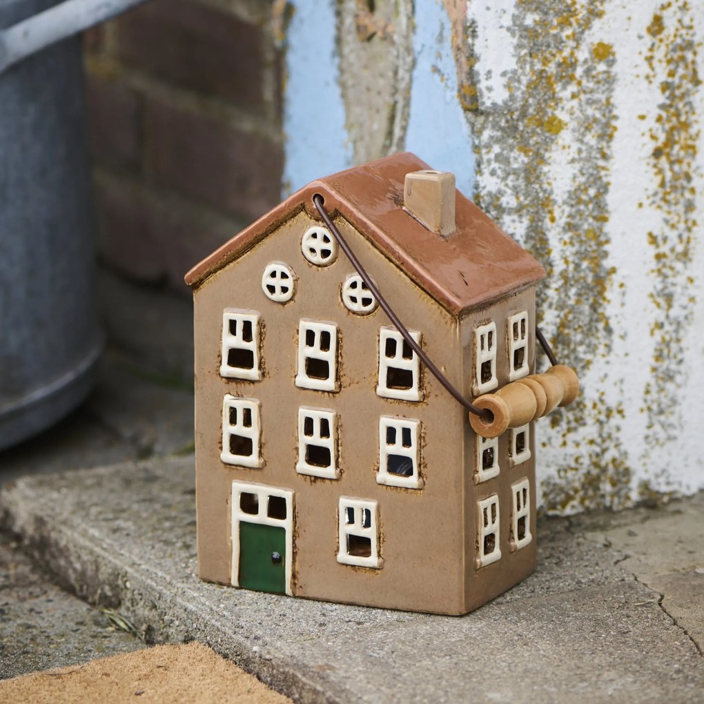 Ib Laursen Svietnik domček keramika 9x20x15 cm 47961