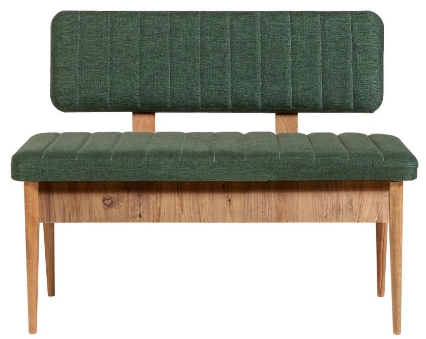 Prešívaná lavica VINA 85x110 cm zelená/borovica atlantic