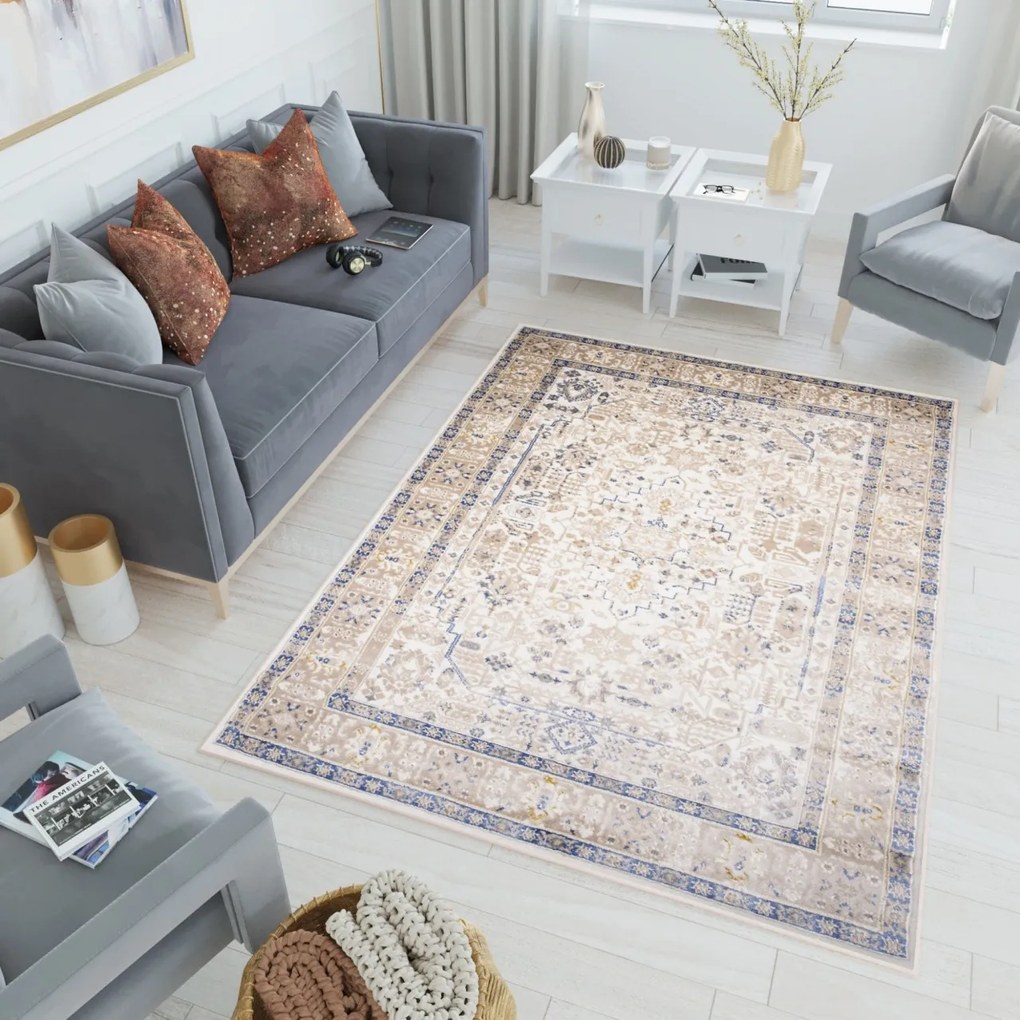 TA Koberec G549M BIELA/TMAVOMODRÁ ASTHANE