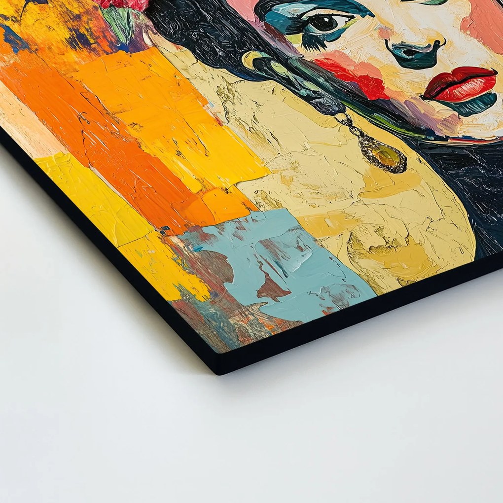 DUBLEZ | Drevený obraz - Frida Kahlo vo farbách