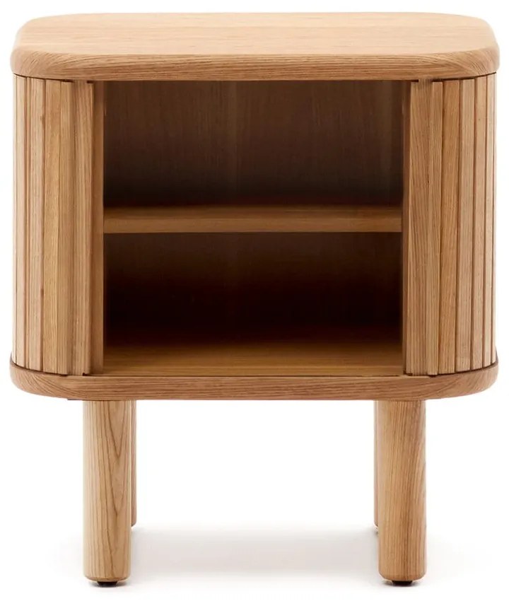 Nočný stolík v dekore jaseňa v prírodnej farbe Mailen – Kave Home