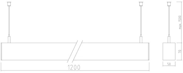 APLED - LED Luster na lanku LOOK LED/46W/230V 4000K 120 cm strieborná