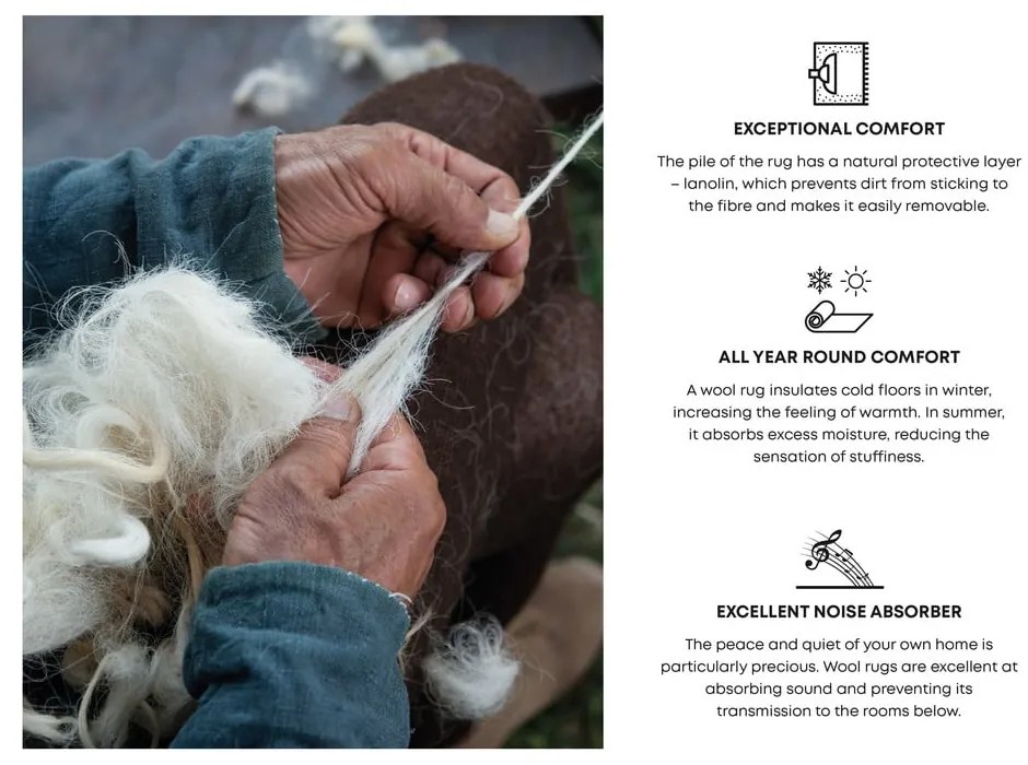 Svetlohnedý vlnený koberec 133x180 cm Cesar – Agnella