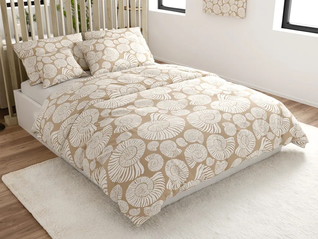 Obliečky z mikrovlákna SNAIL SHELL hnedé Rozmer obliečky: 70 x 90 cm | 140 x 220 cm