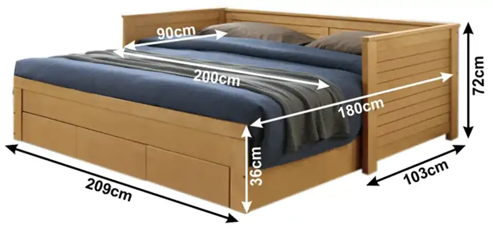 Jednolôžková rozkladacia posteľ 90 cm Greta (s roštami). Vlastná spoľahlivá  doprava až k Vám domov. 1001753 | BIANO