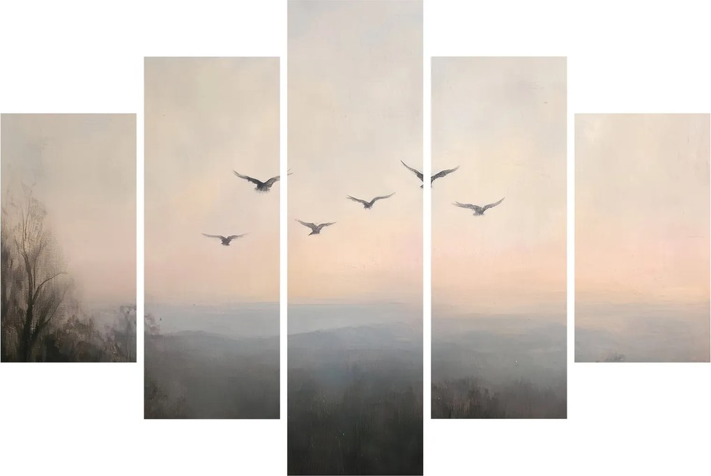 Obraz - Hejno vtákov (150x105 cm)