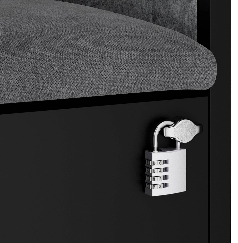 Akustická kabína SALLY MentalBox 1150 mm – čierny korpus, sivé sedadlo