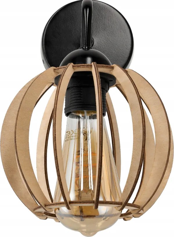 Nástenná lampa 1x E27 LOFT edison LED nástenné svietidlo nad zrkadlo, drevené